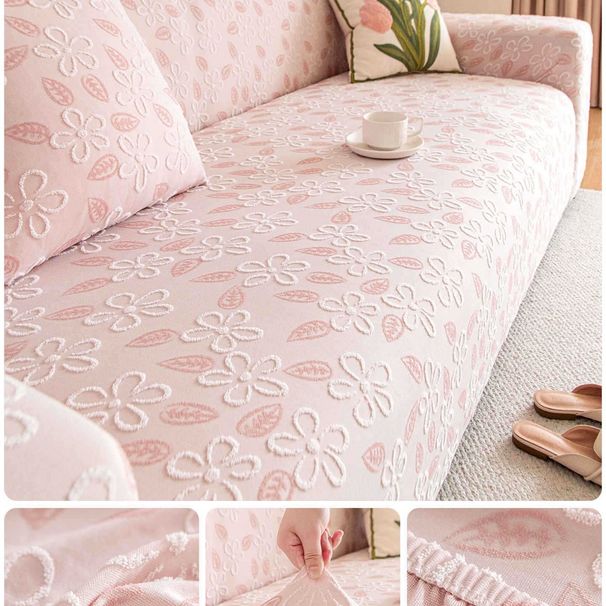 Copridivano in velluto jacquard – Elegante copridivano floreale per divani componibili (diverse misure e colori, include federe per cuscini)_voghion.com