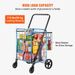 Capa Grocery 110 Double Swivel Cart, LBS Large Cart With Jumbo Wheels, Duty Shopping 360° Heavy Cart, Utility Folding Baskets,_voghion.com