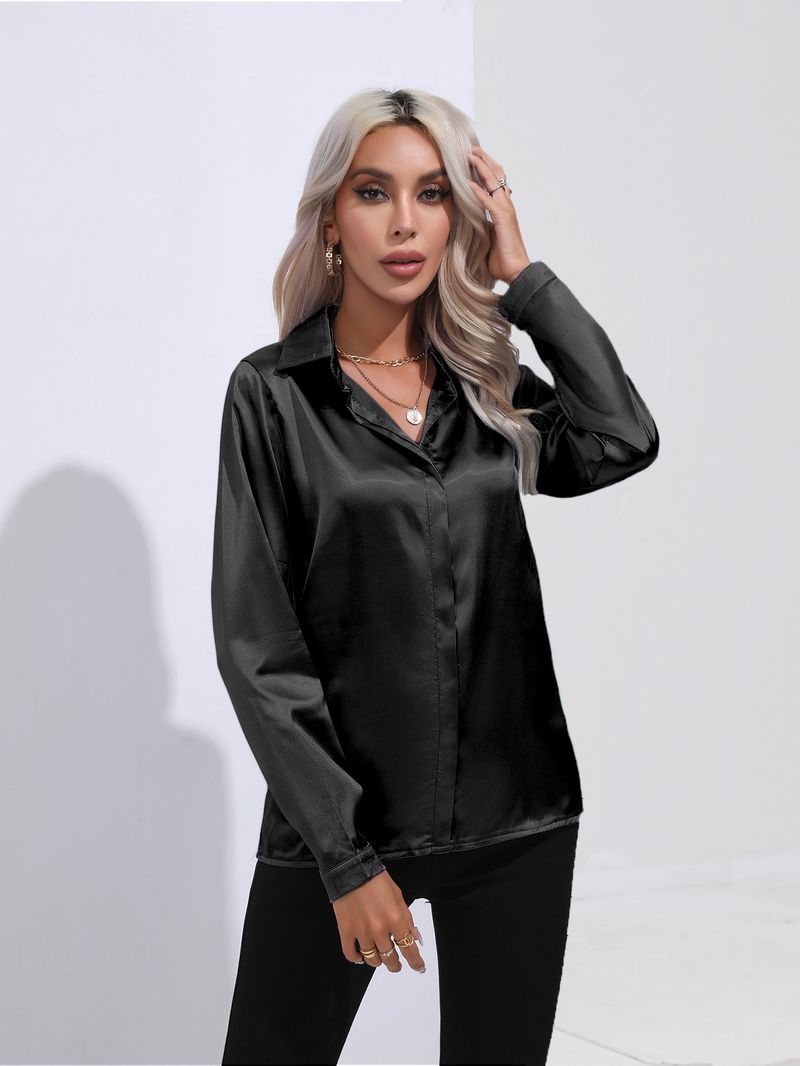 Women's clothing casual shirt top long-sleeved shirt_voghion.com