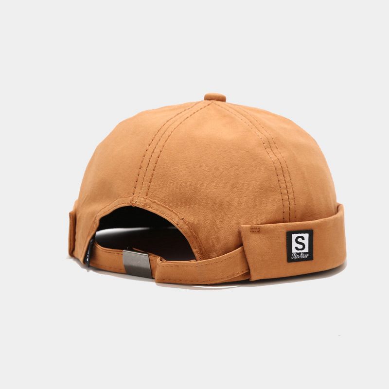 Landlord Hats, Men's and Women's S-letter Labels, Yuppie Street Brimless Melon Fur Hats, Sailor Retro Student Hats_voghion.com