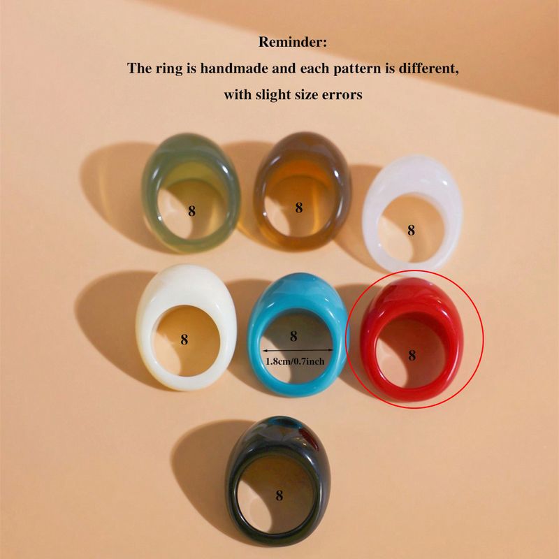 Colorful Acrylic Geometric Ring For Women, Exaggerated Large Size Ring, Resin Ins Niche Design Jewelry_voghion.com