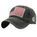 Washed made of old letters, baseball caps, versatile, trendy men and women, American flag, pure cotton hats_voghion.com
