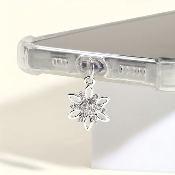 Fashion Snowflake Exquisite Phone Charging Stopper Dustproof Pendant For A Pple Huawei Type-C Android Dust Plug_voghion.com