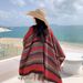Ethnic Style Striped Cape Shawl New Tibetan Yunnan Lijiang Versatile Travel Warm_voghion.com