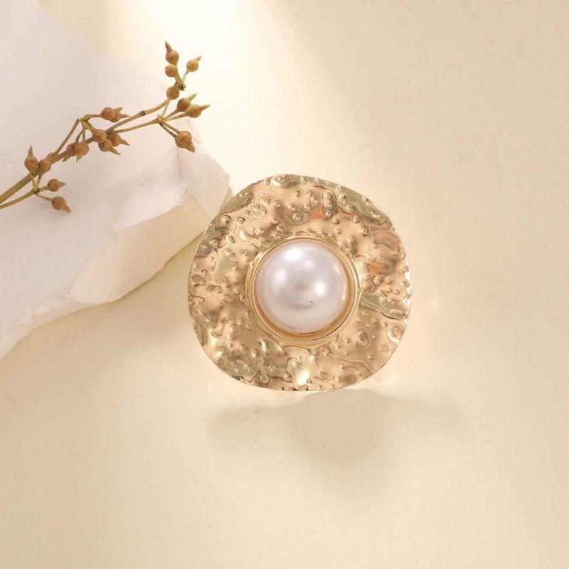 Women's Fashion Open Classic Elegant Pearl Bracelet Ring Earrings Jewelry_voghion.com