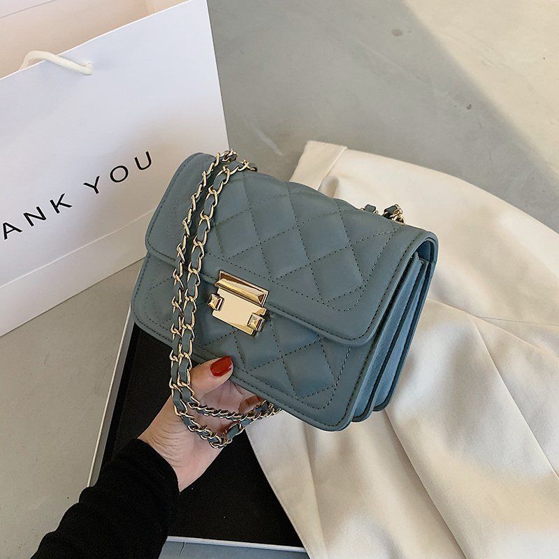 Borsa a tracolla da donna, borsa a catena, borsa a tracolla alla moda da donna, piccola borsa quadrata a forma di diamante con tracolla singola_voghion.com