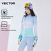 Unisex Thermal Base Layer Set - Winter Skiing & Outdoor Activewear With Moisture-Wicking Rudolf Lycra Fabric (Glacier Blue/Purple Gradient) - Slim_voghion.com