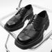 ShoeVault Design Square Toe 2025 New Men's Leather Casual Business British Style Height-Increasing Derby Shoes Irregular Stitching_voghion.com