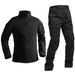 Taktisches Trainingsanzug-Set – Militärgrüne Outdoor-Trainingsuniform mit Kappe und Gürtel (Lang-/Kurzarm, S-4XL)_voghion.com