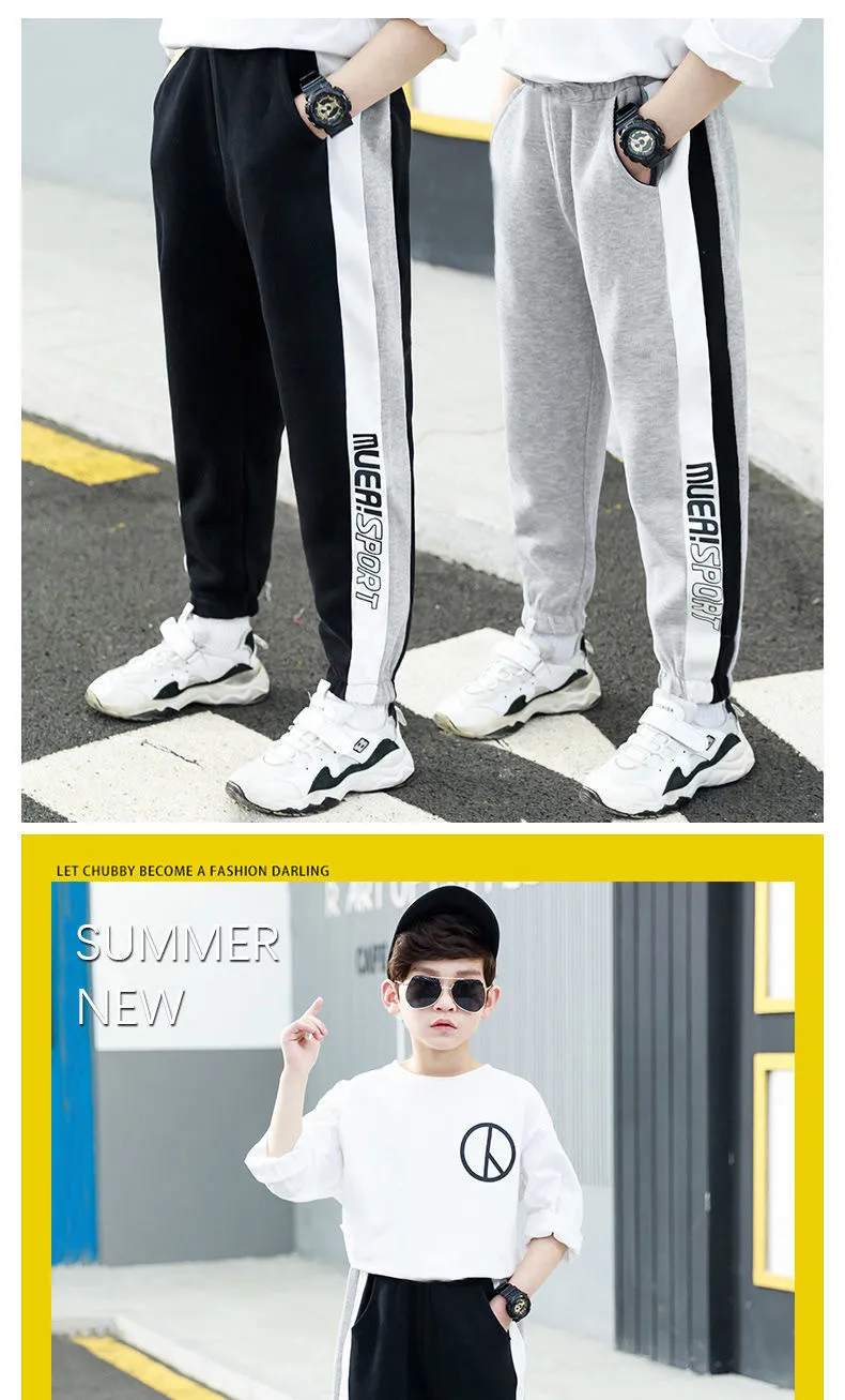 Teenage and guys Children's clothing boys casual pants 2024 autumn new children's boys pants children's sports thin anti mosquito pants_voghion.com