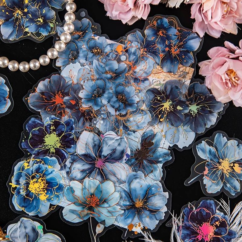 20 teile/paket Retro Blumen Wunderschöne Blume Nachricht Material DIY Dekoration Collage Basis Sammelalbum PET Aufkleber_voghion.com