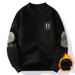 Herren-Fleece-Sweatshirt mit doppelter Lage – Retro-inspirierter Rundhalspullover (Schwarz/Grün/Anthrazit/Khaki, M-3XL)_voghion.com