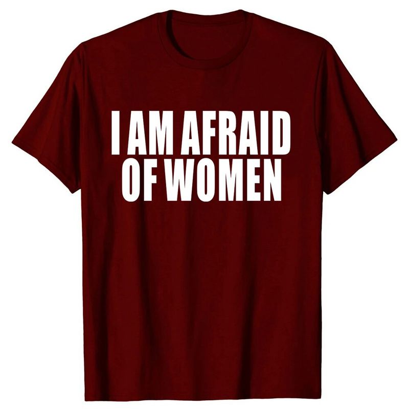 Mi-e frică de tricou bărbați la modă tricou bumbac amuzant scrisoare topuri tee femei tricou băieți tees cadouri camiseta de vară_voghion.com