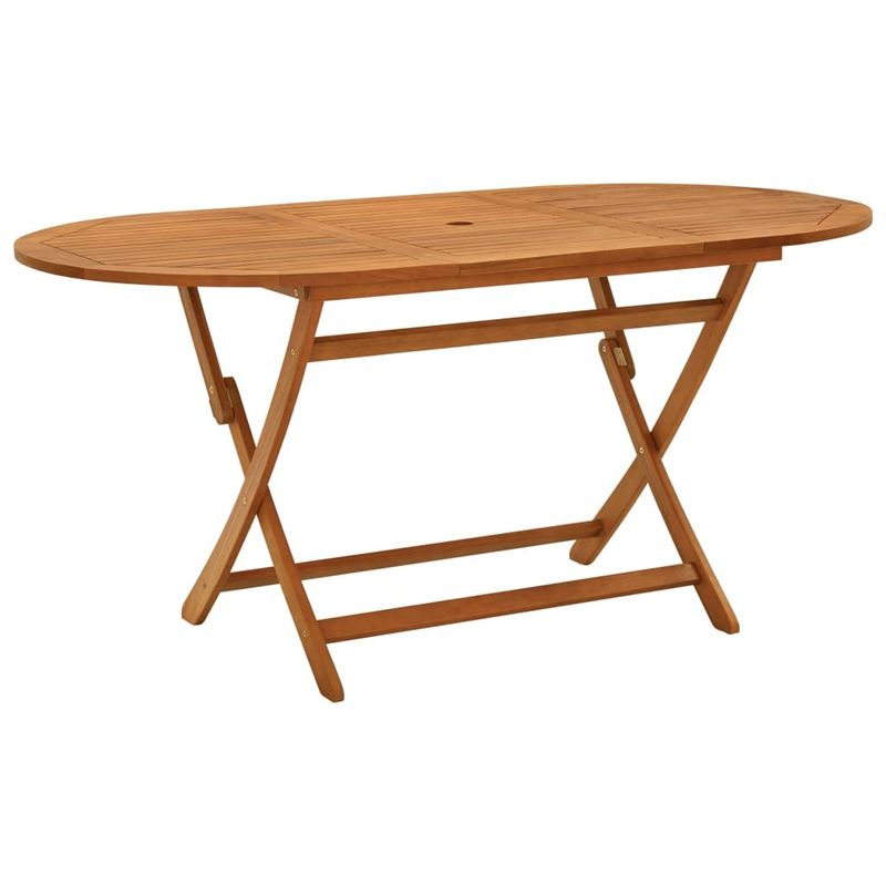 Folding Patio Table 63"x33.5"x29.5" Solid Eucalyptus Wood_voghion.com