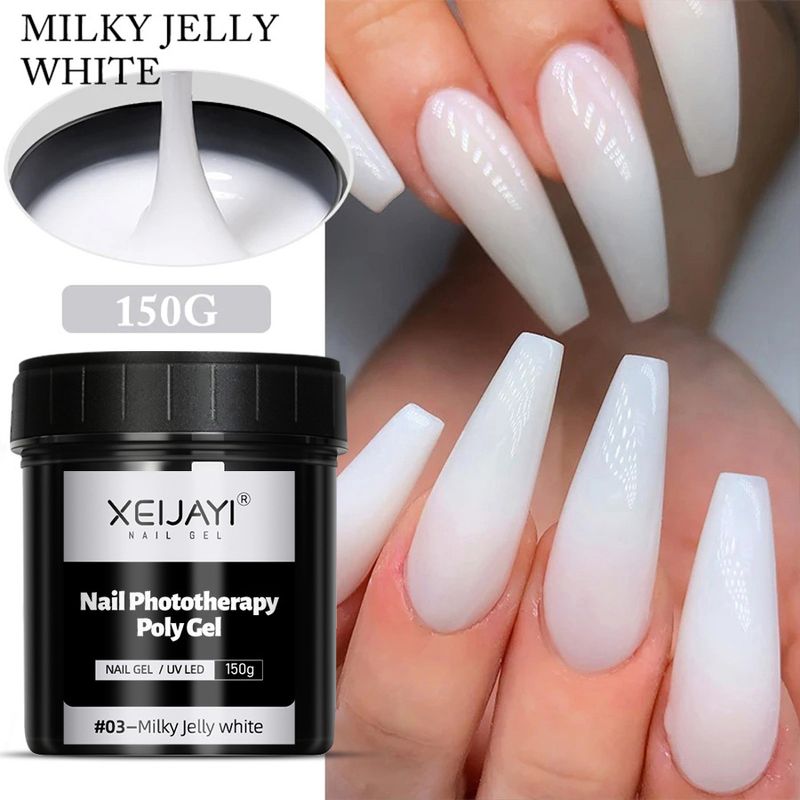 Nail Glue 150g Large Capacity Phototherapy Extension Glue Pain Extension Glue UV Solid Paper Free Fast Extension Crystal Glue_voghion.com