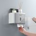 Bathroom Wall-Mounted Waterproof No-Drill Tissue Box Toilet Paper Roll Holder Storage Rack_voghion.com