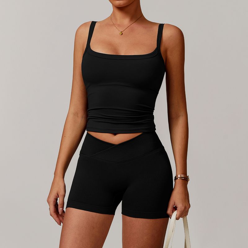 Women's Clothing Sanded Long Sleeved Yoga Suit Large Neckline One Shoulder Long Sleeved Fitness Sports Suit_voghion.com