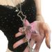 Fabric Bowknot Star Moon Pendant Bag Charm Keychain Clavicle Chain Fashion Versatile Necklace For Women_voghion.com