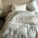 French Lace Trim Tencel Cotton 4-Piece Bedding Set - Long-Staple Cotton, Summer Cooling Sheet Set With Fitted Sheet (Queen/King Size, Princess Style)_voghion.com