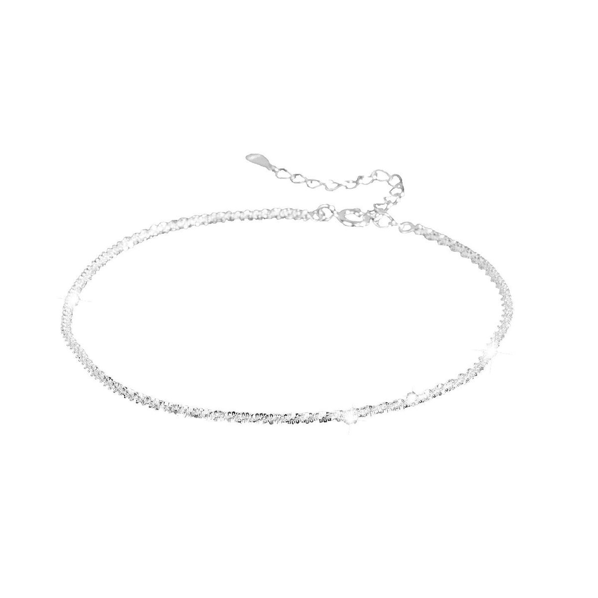 Cavigliera scintillante in argento puro per donna, semplice braccialetto alla caviglia con cielo stellato in stile coreano, sensazione di alta qualità di nicchia_voghion.com