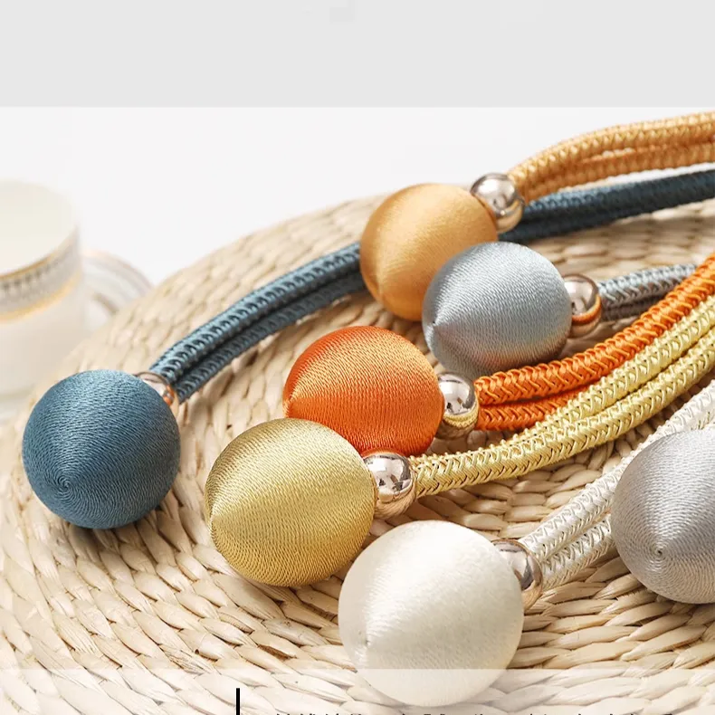 Aizkaru dekoratīvie aksesuāri, vienkārši un bez perforatora, aizkaru kaklasaites, izvelkamas virves aizkaru sprādzes aksesuāri_voghion.com