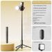 Universeel Bluetooth selfie stick statief met afstandsbediening en led-lamp, 1,75 m uitschuifbare springstok voor stabiele foto's/livestreaming_voghion.com