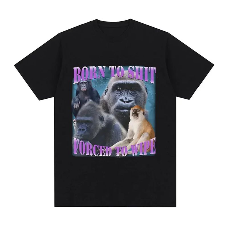 Fashion anime born stool forced to wipe T-shirthigh-quality short sleeved T-shirt women's casual large T-shirt._voghion.com