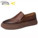German Camel Dynamic 2022 Herbst Neue Business Casual Slip-On Flache Arbeitslederschuhe Dicke Sohle Versteckter Absatz_voghion.com