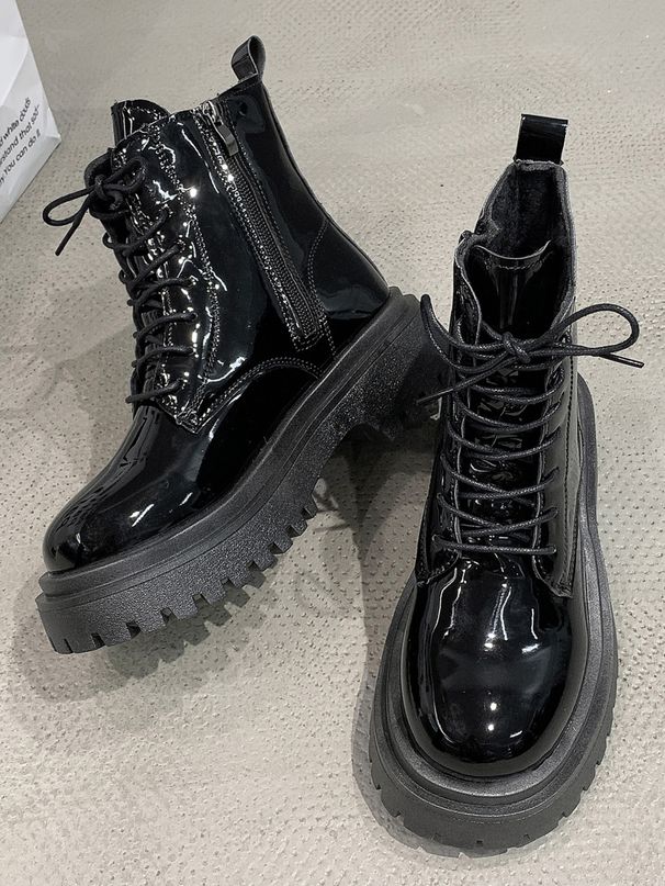 Herbst und Winter neue runde Kopf kurze hübsche Motorradstiefel_voghion.com