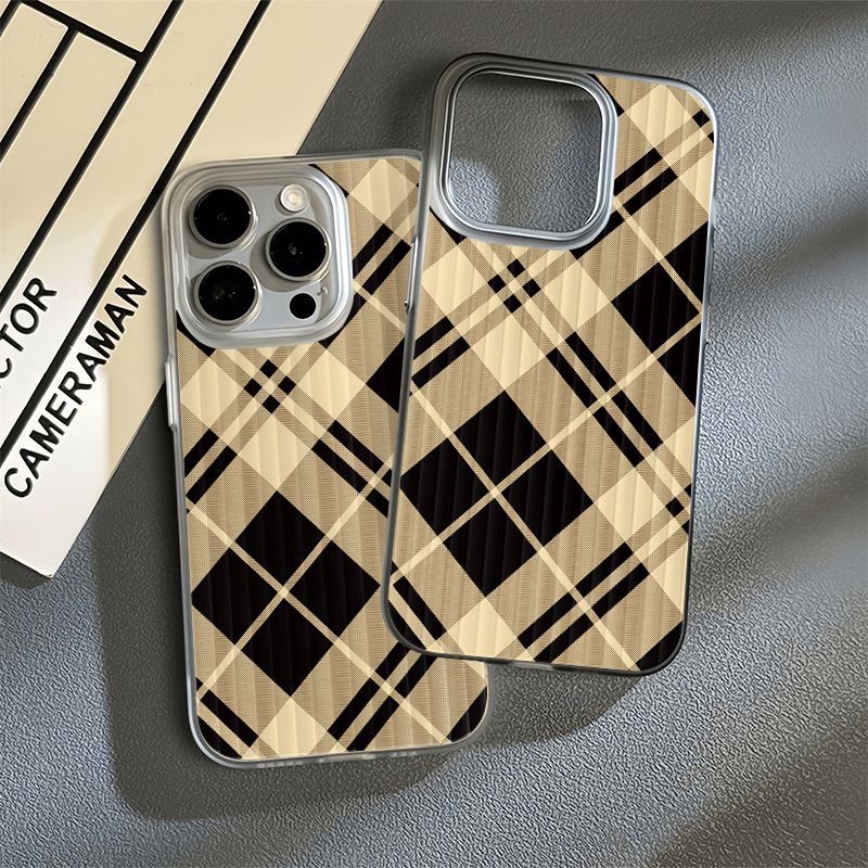 Custodia morbida in silicone trapuntato autunno inverno nero con motivo a conchiglia ondulata compatibile con iPhone 16/15 Max 14 Pro_voghion.com