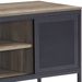 Rustic Oak and Black 1-Drawer TV Stand_voghion.com