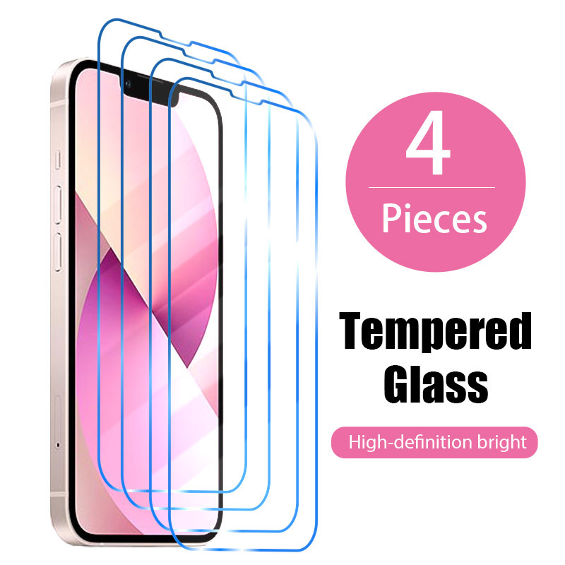 4PCS Tempered Glass for iPhone 13 12 11 14 Pro Max 12Mini 13Mini 14Plus Screen Protector for iPhone 7 8 6 6S Plus SE2020 X XR XSMax Glass_voghion.com