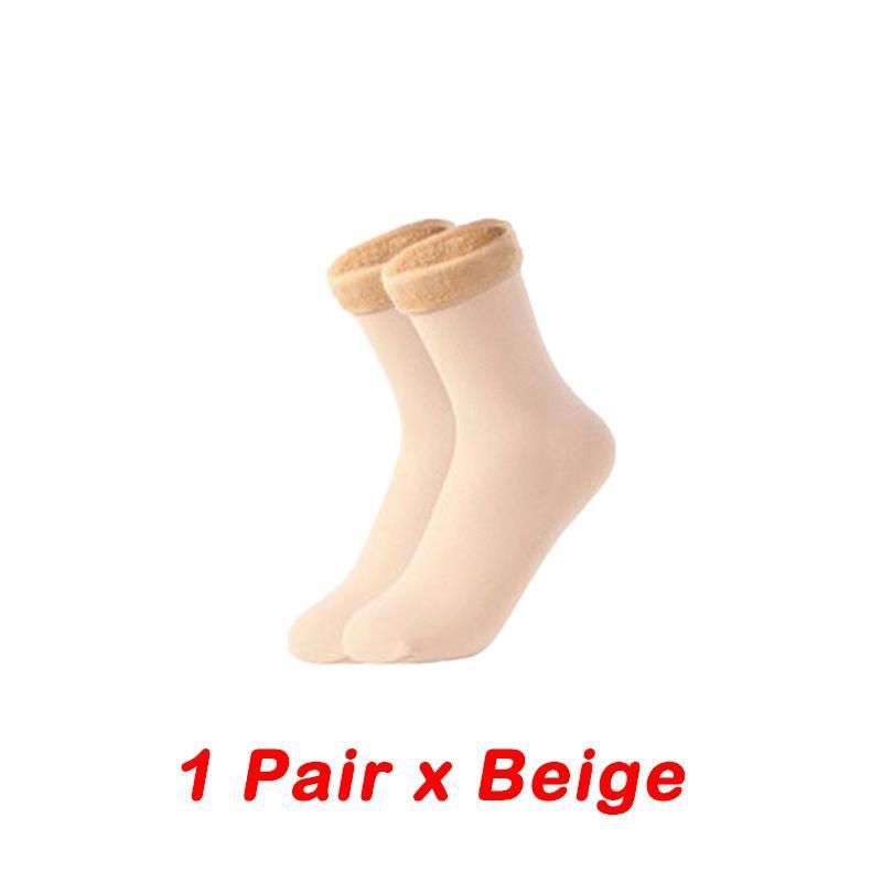 CRAZYLIFE 4Pcs One Size Thermal Socks Solid Color Plush Thickening Socks Autumn Winter Soft and Comfortable Warm Socks Christmas Valentine’s Day gifts_voghion.com