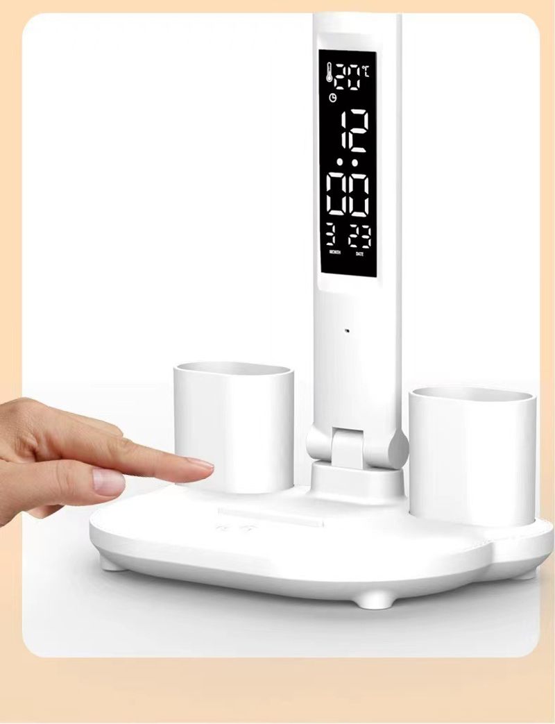Desk lamp for study, special for college student dormitory, eye protection, plug-in bedside lamp, desk reading, multi-function pen holder lamp_voghion.com