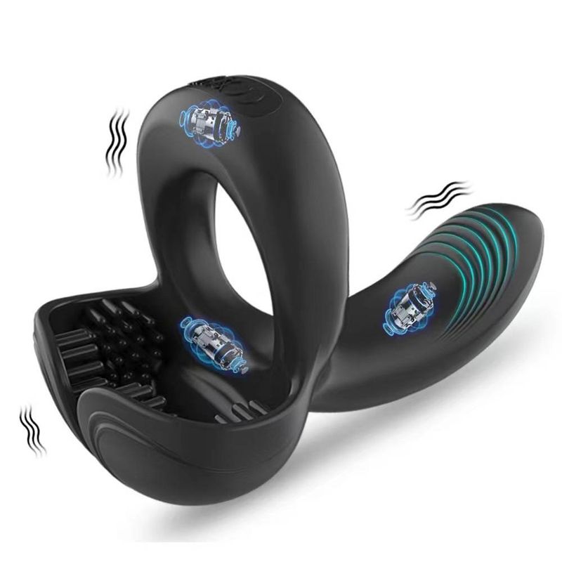 Spermlåsende ring Sexsæt Trådløs fjernbetjening Usynlig Bærbar Vibration Opladning Øvelse Stimulering Massage Stabil Lydløs Anti-fald_voghion.com