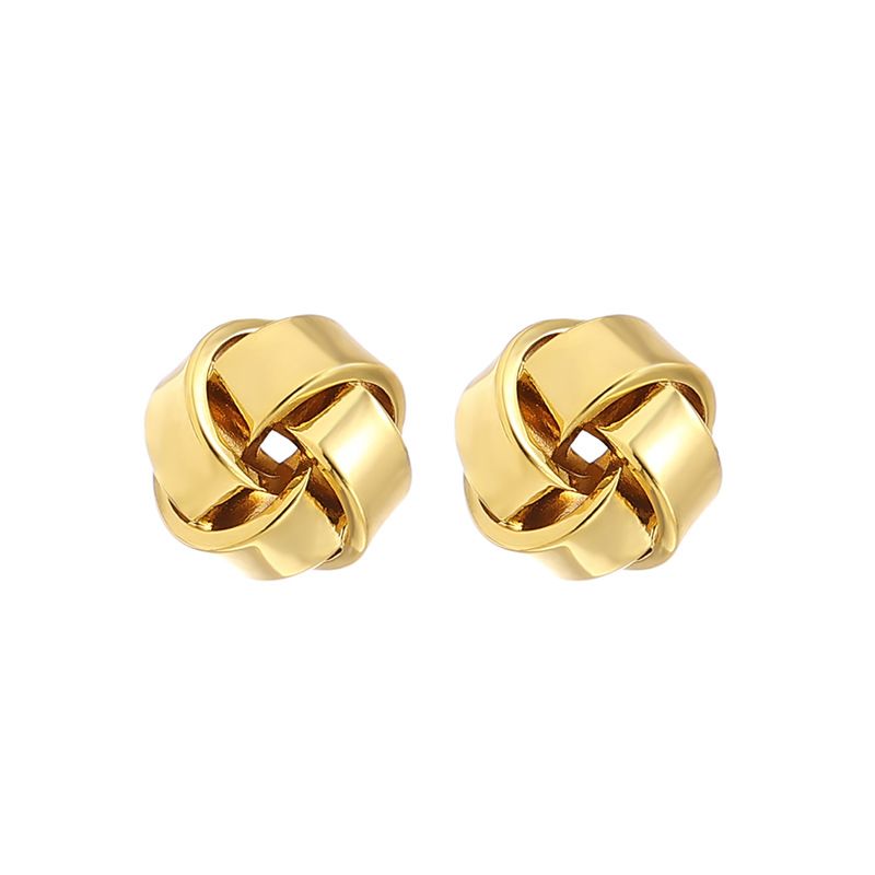 Gioielli da donna, design semplice e compatto, orecchini a forma di fiore intrecciato, stile retrò francese, squisiti orecchini leggeri di lusso di alta gamma._voghion.com