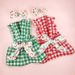 2024 Weihnachten Plaid Bow Kleid Haustier Kleidung Katze Hund Bekleidung_voghion.com