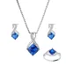 Set di gioielli di alta gamma in zaffiro, orecchini, collane con pendenti in argento sterling infinito, anelli, orecchini per donna_voghion.com