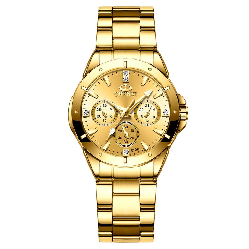 Lover's Watches gold couple watch 019A hot selling men and women business waterproof steel belt couple quartz watch_voghion.com