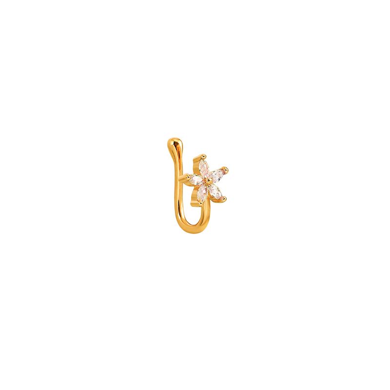 Europäischer und amerikanischer personalisierter Retro-Nasenclip ohne Perforation, modischer und einfacher Nasenstecker mit Blumendiamanten im Außenhandel_voghion.com
