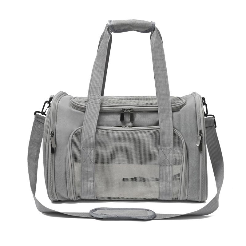 Rundum atmungsaktive Haustiertragetasche für den Außenbereich, kleine Katzentasche fürs Auto, leicht zusammenklappbare Umhängetasche mit einer Schulter_voghion.com