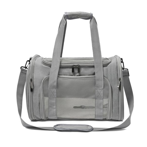 Rundum atmungsaktive Haustiertragetasche für den Außenbereich, kleine Katzentasche fürs Auto, leicht zusammenklappbare Umhängetasche mit einer Schulter_voghion.com