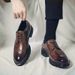 Atmungsaktive Brogue-Schuhe aus braunem Leder im Retro-Stil für Herren und Jugendliche, ideal für Business, formelle Anlässe und Hochzeiten._voghion.com