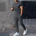 Men's clothing 2024 summer two-piece set, short sleeved t-shirt, casual and fashionable men's pants set_voghion.com