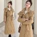 Women's Clothing Warm jacket jacket for women, mid length,winter thickened cotton coat over the knee_voghion.com