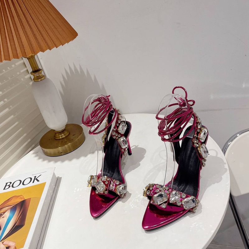 2024 Summer New Sexy Cross Strap Water Diamond Open Toe Women's High Heel Sandals_voghion.com