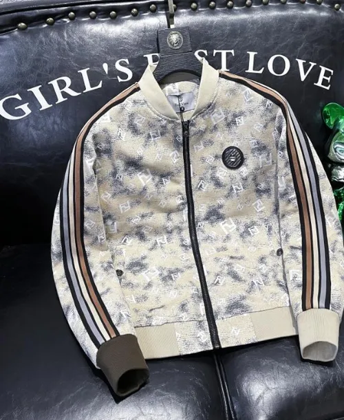 Europäesch Wueren 2024 nei High-End Jacquard-Streifen Casual Jacket Männer trendy Mark schéin Hierscht Männer Baseballjacket_voghion.com
