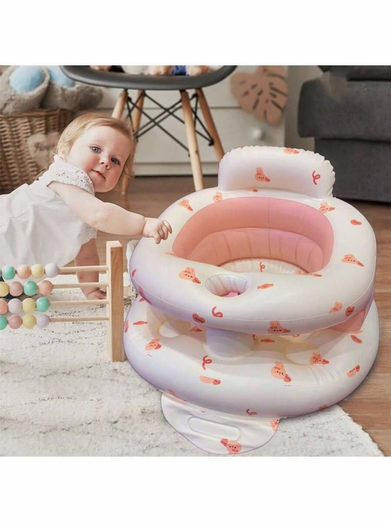 Inflatable Baby Seat For Babies 3 Months & Up, Inflatable Baby Support Seat For Sitting Up, Toddler Baby Floor Chair With Built In Air Pump_voghion.com