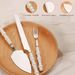 4pcs/5pcs Ceramic Pearl Wedding Cake Knife And Server Set With Forks, Cake Cutting Set,Dinnerware Set Tableware Set Flatware Set_voghion.com