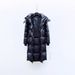 Unisex Black & Gold 6-Panel Mid-Length Down Coat, Knee-Length White Goose Feather Jacket, Thickened Winter Parka With High Neck (Korean Loose Fit)_voghion.com